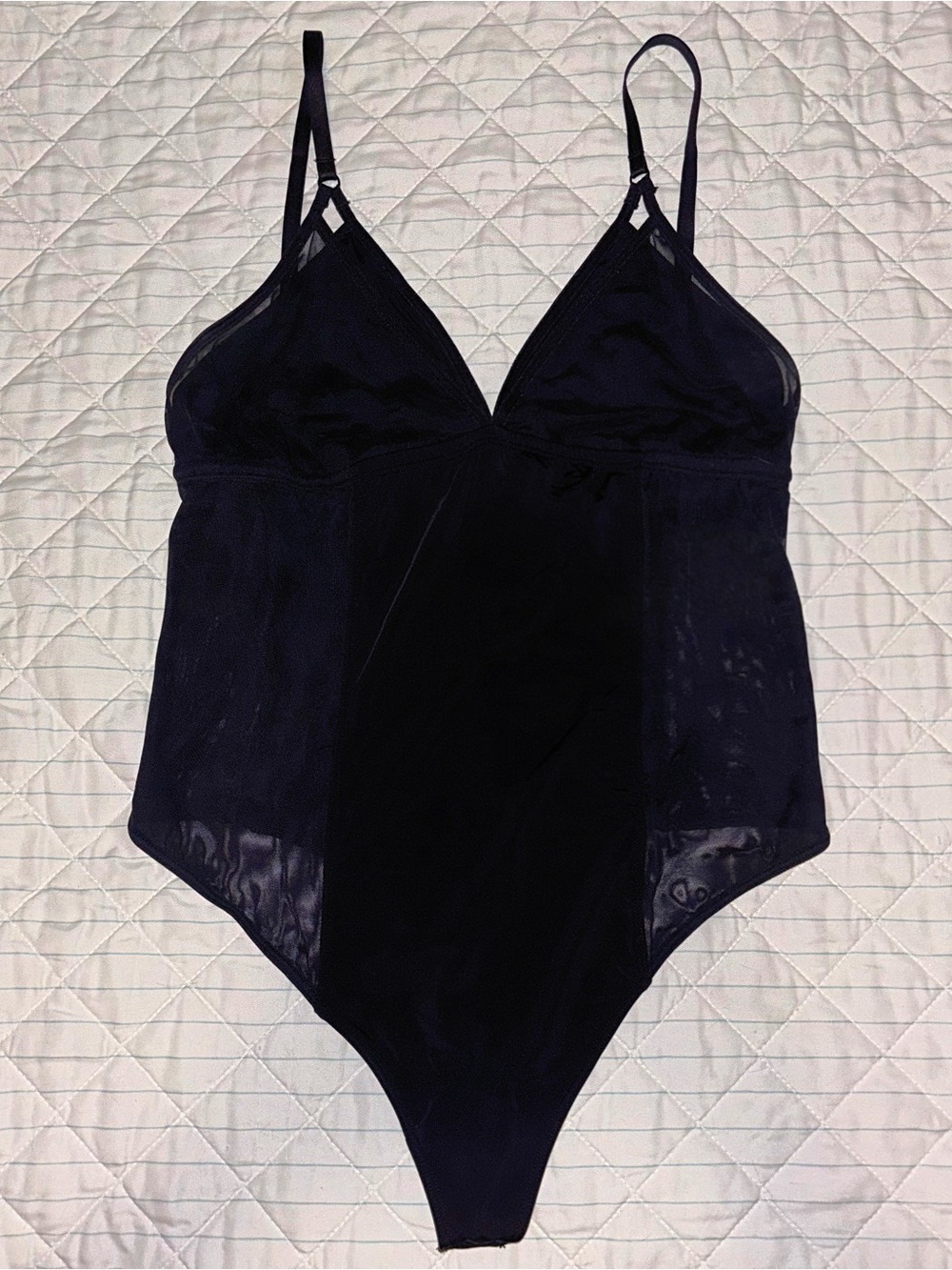 Black Sheer Mesh Lingerie Bodysuit